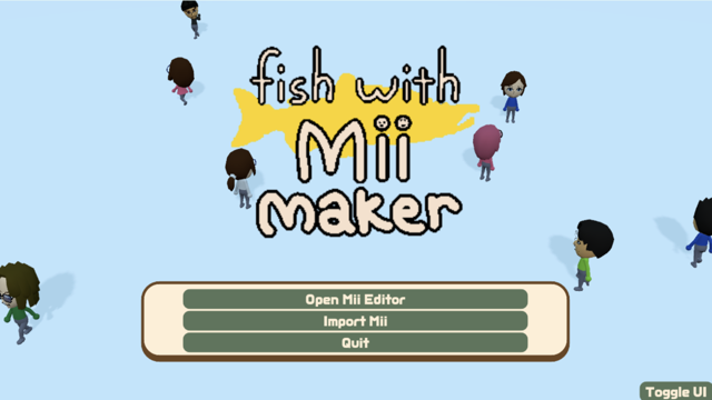 Fish with Mii Maker gameplay screenshot